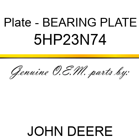 Plate - BEARING PLATE 5HP23N74