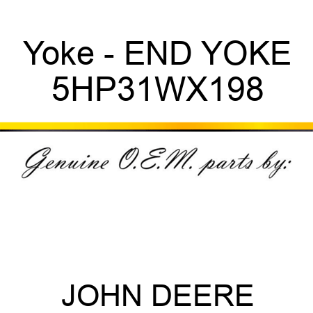 Yoke - END YOKE 5HP31WX198