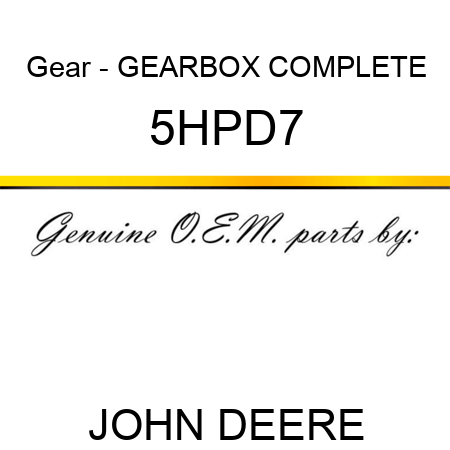 Gear - GEARBOX COMPLETE 5HPD7