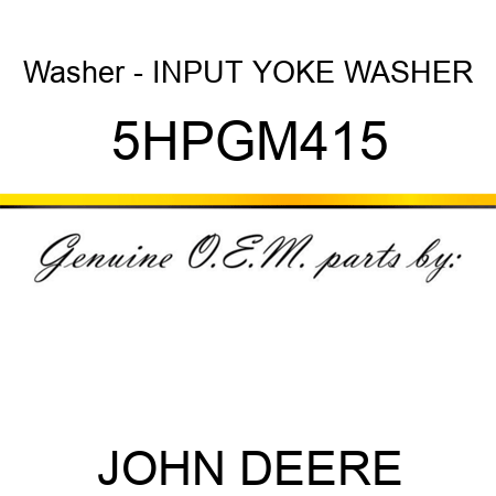 Washer - INPUT YOKE WASHER 5HPGM415