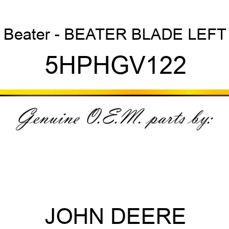 Beater - BEATER BLADE LEFT 5HPHGV122