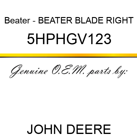 Beater - BEATER BLADE RIGHT 5HPHGV123