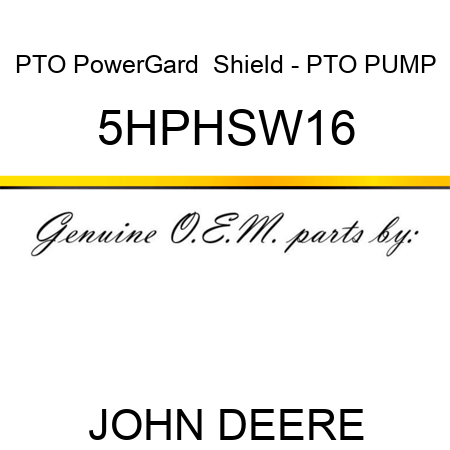 PTO PowerGard  Shield - PTO PUMP 5HPHSW16