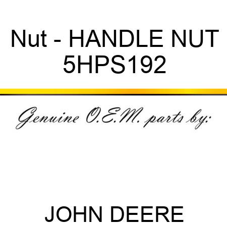 Nut - HANDLE NUT 5HPS192