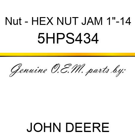 Nut - HEX NUT, JAM, 1