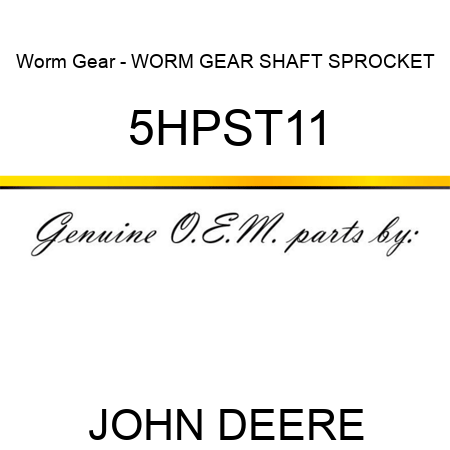 Worm Gear - WORM GEAR SHAFT SPROCKET 5HPST11