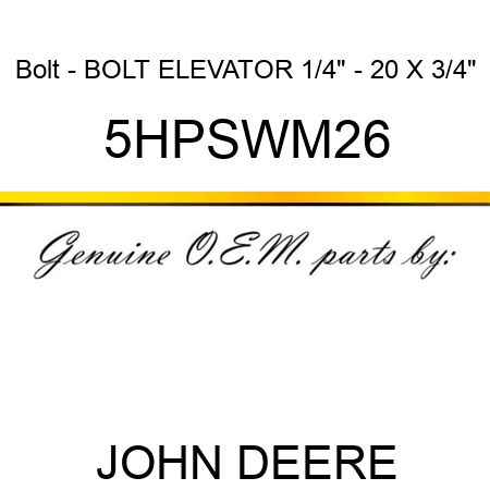 Bolt - BOLT, ELEVATOR, 1/4