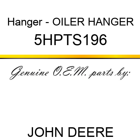 Hanger - OILER HANGER 5HPTS196