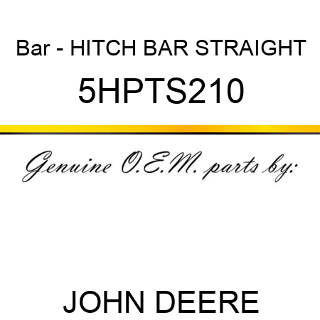 Bar - HITCH BAR STRAIGHT 5HPTS210