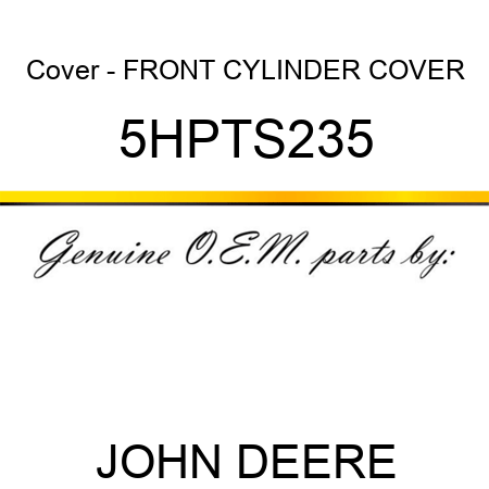 Cover - FRONT CYLINDER COVER 5HPTS235