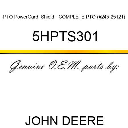 PTO PowerGard  Shield - COMPLETE PTO (#245-25121) 5HPTS301