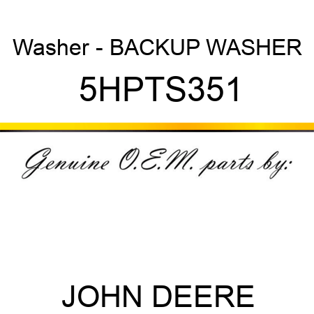 Washer - BACKUP WASHER 5HPTS351