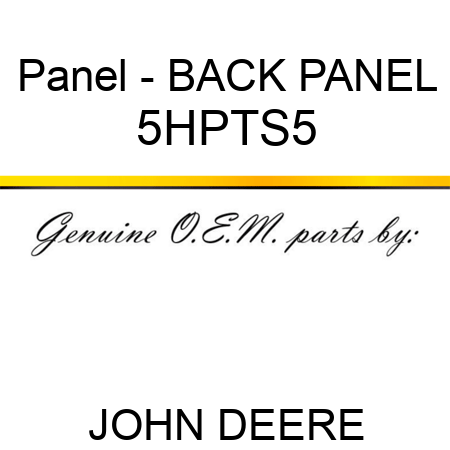 Panel - BACK PANEL 5HPTS5