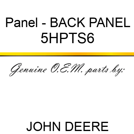 Panel - BACK PANEL 5HPTS6