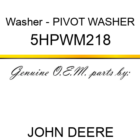Washer - PIVOT WASHER 5HPWM218