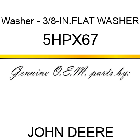 Washer - 3/8-IN.FLAT WASHER 5HPX67