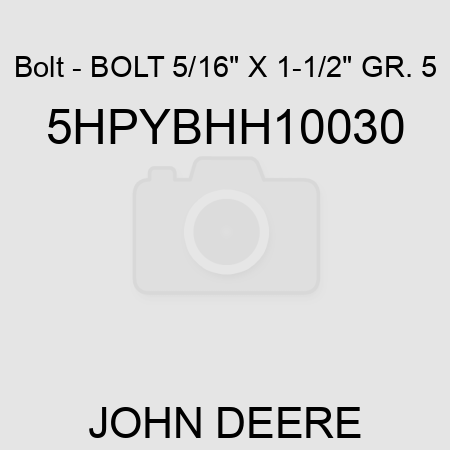 Bolt - BOLT, 5/16