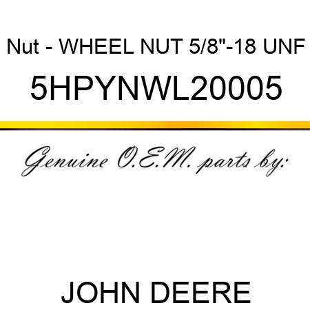 Nut - WHEEL NUT, 5/8