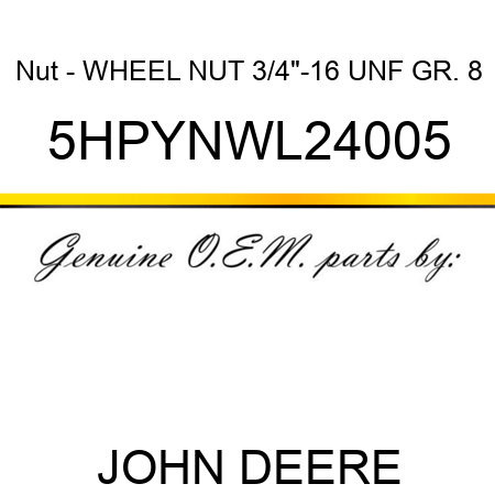 Nut - WHEEL NUT, 3/4