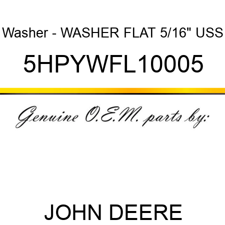 Washer - WASHER, FLAT, 5/16