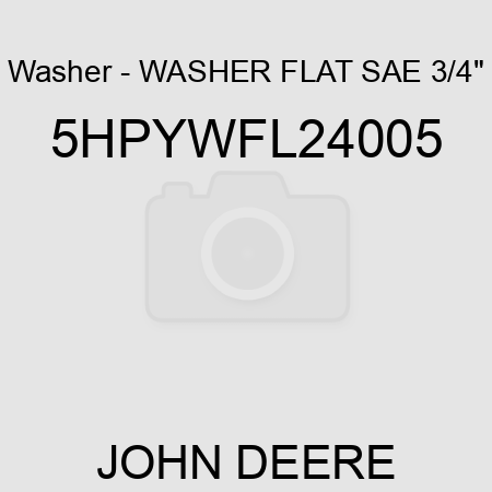 Washer - WASHER, FLAT, SAE 3/4