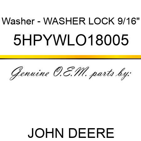 Washer - WASHER, LOCK, 9/16
