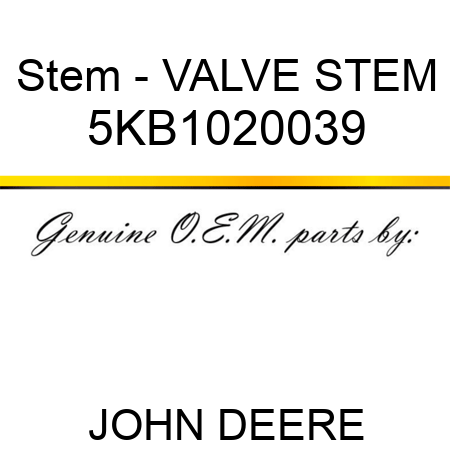 Stem - VALVE STEM 5KB1020039
