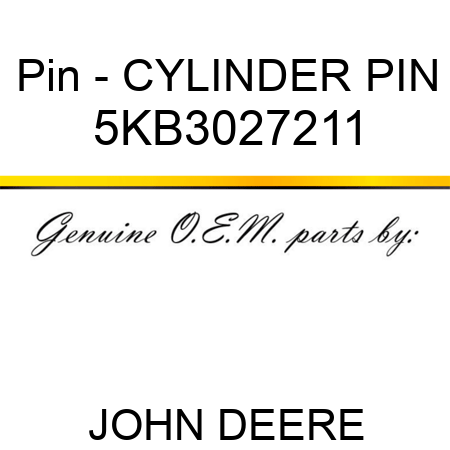 Pin - CYLINDER PIN 5KB3027211