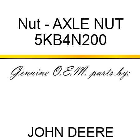 Nut - AXLE NUT 5KB4N200