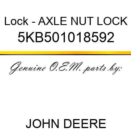Lock - AXLE NUT LOCK 5KB501018592