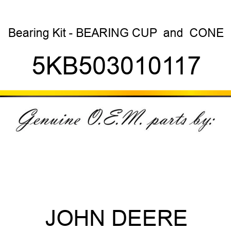Bearing Kit - BEARING CUP & CONE 5KB503010117