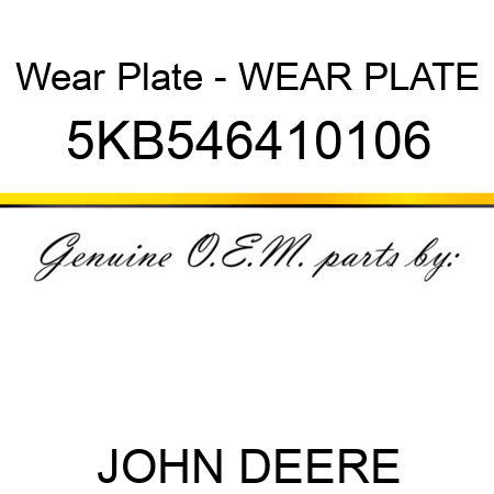 Wear Plate - WEAR PLATE 5KB546410106