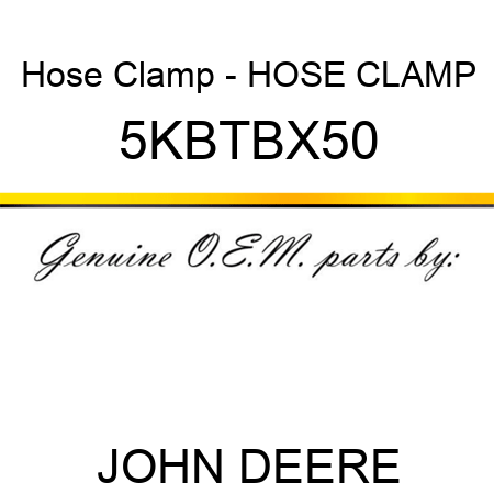 Hose Clamp - HOSE CLAMP 5KBTBX50