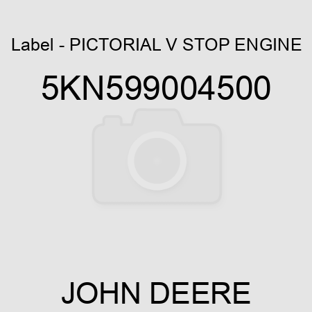 Label - PICTORIAL V STOP ENGINE 5KN599004500