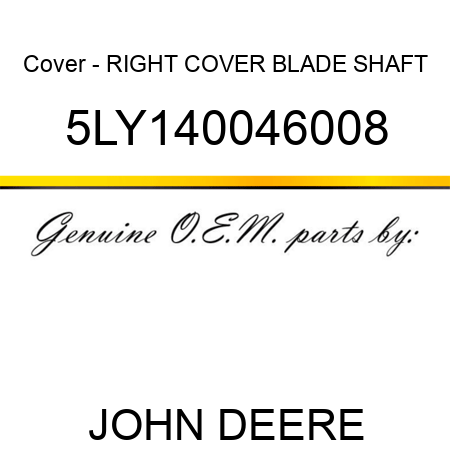 Cover - RIGHT COVER, BLADE SHAFT 5LY140046008