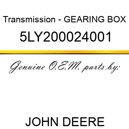 Transmission - GEARING BOX 5LY200024001
