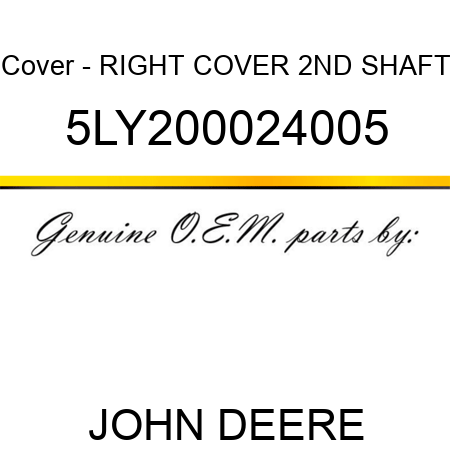 Cover - RIGHT COVER, 2ND SHAFT 5LY200024005