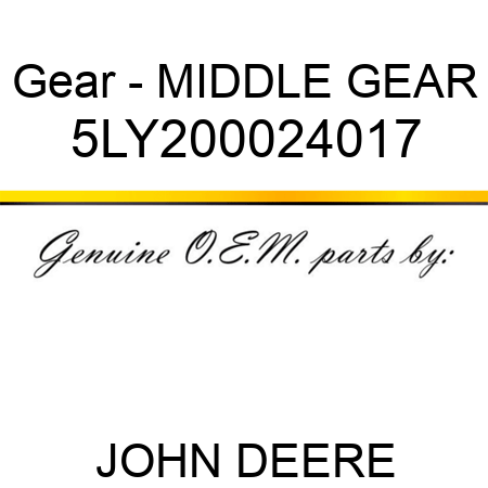 Gear - MIDDLE GEAR 5LY200024017