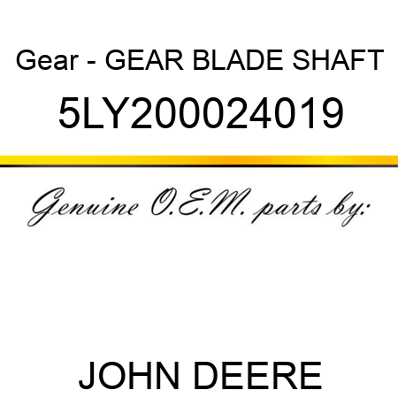 Gear - GEAR, BLADE SHAFT 5LY200024019