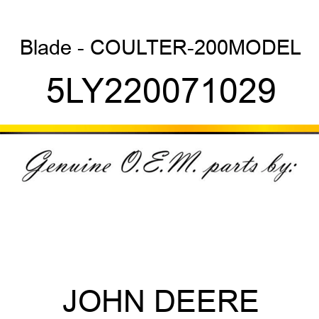 Blade - COULTER-200MODEL 5LY220071029