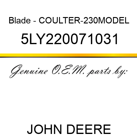 Blade - COULTER-230MODEL 5LY220071031