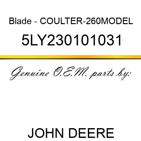 Blade - COULTER-260MODEL 5LY230101031