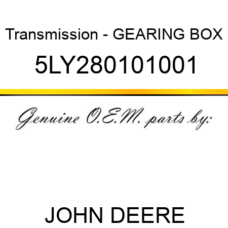Transmission - GEARING BOX 5LY280101001