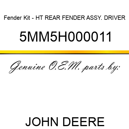 Fender Kit - HT REAR FENDER ASSY. DRIVER 5MM5H000011