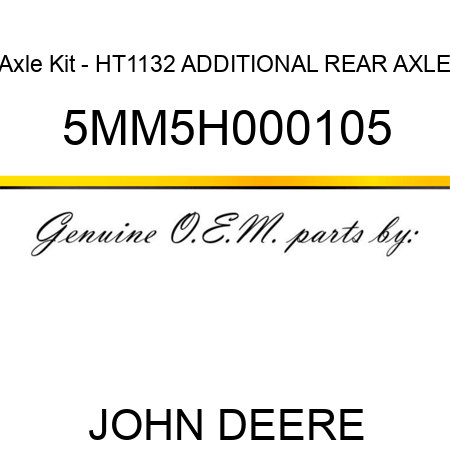 Axle Kit - HT1132 ADDITIONAL REAR AXLE 5MM5H000105