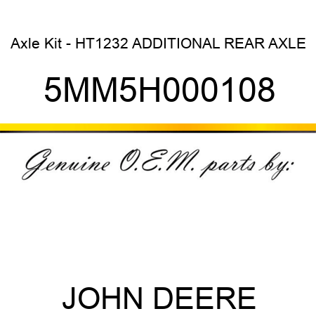 Axle Kit - HT1232 ADDITIONAL REAR AXLE 5MM5H000108