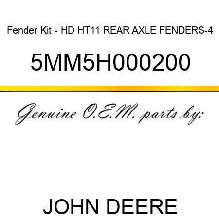 Fender Kit - HD HT11 REAR AXLE FENDERS-4 5MM5H000200
