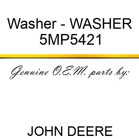 Washer - WASHER 5MP5421