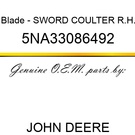 Blade - SWORD COULTER, R.H. 5NA33086492