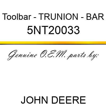 Toolbar - TRUNION - BAR 5NT20033